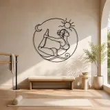 Décoration murale en métal "Pose de l'arc" | Décor mural yoga et méditation