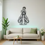 Father Son Shoulders Metal Wall Art | Family Silhouette Decor