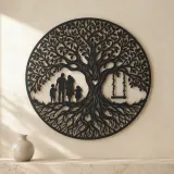 Family Roots Tree Metal Wall Art | Family Silhouette Decor - lifestyle view 3