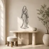 Long Hair Back View Metal Wall Art | Fashion Figure Wall Decor - lifestyle view 3