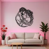 Forehead Touch Metal Wall Art | Romantic Couple Decor