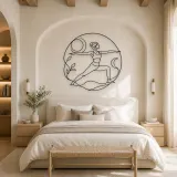 Peaceful Warrior Curve Metal Wall Art | Yoga and Meditation Wall Decor - lifestyle view 2