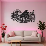 Piano Wave Keys Metal Wall Art | Music Room Wall Decor