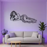 Reclining Side Line Metal Wall Art | Minimalist Woman Line Art
