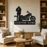 Personalized Cruiser Couple Metal Wall Art with Lifted Heel - lifestyle view 4