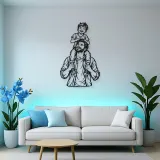 Father Son Shoulders Metal Wall Art | Family Silhouette Decor