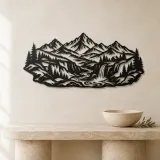 Canyon Mountain Flow Metal Wall Art | Nature Silhouette Decor - lifestyle view 3