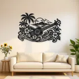 Ukulele Island Flow Metal Wall Art | Music Room Wall Decor