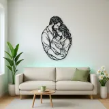Parents with Newborn Metal Wall Art | Family Silhouette Decor