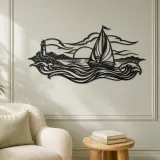 Sailboat Horizon Metal Wall Art | Coastal and Nautical Wall Decor - lifestyle view 2
