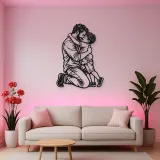 Single Father Child Metal Wall Art | Family Silhouette Decor