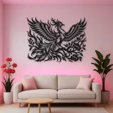 Phoenix Flame Flow Metal Wall Art | Celestial Boho Wall Decor
