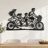 Family Bicycle Ride Metal Wall Art | Family Silhouette Decor - lifestyle view 4