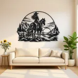 Western Rider Sunset Metal Wall Art | Equestrian Wall Decor
