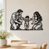 Baby First Steps Metal Wall Art | Family Silhouette Decor - lifestyle view 4