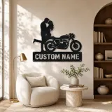 Personalized Cafe Racer Couple Metal Wall Art - lifestyle view 5