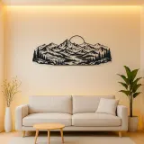 Endless Mountain Horizon Metal Wall Art | Nature Silhouette Decor