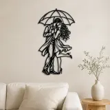 Arte mural de metal Under One Umbrella | Decoración de pareja romántica