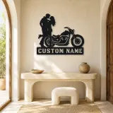 Personalized Chopper Romance Metal Wall Art with Heart - lifestyle view 3