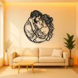 Forehead Touch Metal Wall Art | Romantic Couple Decor
