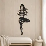 Tree Pose Balance Metal Wall Art | Movement Silhouette Decor - lifestyle view 5
