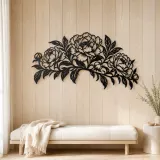Peony Garden Arc Metal Wall Art | Botanical Metal Wall Decor - lifestyle view 5