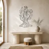 Botanical Gown Muse Metal Wall Art | Botanical Woman Wall Decor - lifestyle view 3