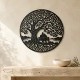 Tree with Bench Couple Metal Wall Art | Romantic Couple Decor - lifestyle view 3
