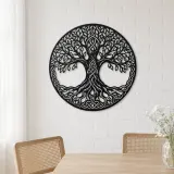 Celtic Roots Tree Metal Wall Art | Botanical Metal Wall Decor - lifestyle view 4