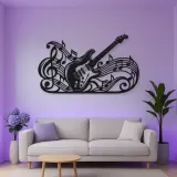 Guitar Melody Flow Metal Wall Art | Music Room Wall Decor