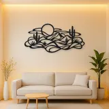 Layered Desert Curves Metal Wall Art | Nature Silhouette Decor