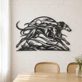 Greyhound Motion Metal Wall Art | Pet Lover Silhouette Decor - lifestyle view 4