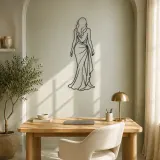 Long Hair Back View Metal Wall Art | Fashion Figure Wall Decor - lifestyle view 4