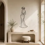 Elegant Shoulder Glance Metal Wall Art | Fashion Figure Wall Decor - lifestyle view 3