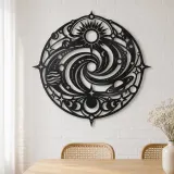 Galaxy Spiral Emblem Metal Wall Art | Celestial Boho Wall Decor - lifestyle view 4