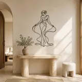 Silk Ribbon Woman Metal Wall Art | Fashion Figure Wall Decor - lifestyle view 3