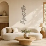 Figure aux Bras Levés Décoration Murale en Métal | Décor de Mur Féminin
