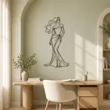 Flowing Hair Elegance Metal Wall Art | Fashion Figure Wall Decor - lifestyle view 4