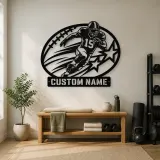 Personalized Number 15 Running Back Stars Metal Wall Art - lifestyle view 4