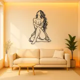 Quiet Self Love Metal Wall Art | Minimalist Woman Line Art