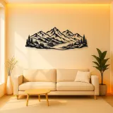 Soft Scandinavian Peaks Metal Wall Art | Modern Abstract Metal Decor