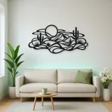 Layered Desert Curves Metal Wall Art | Nature Silhouette Decor