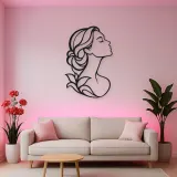 Minimal Beauty Profile Metal Wall Art | Minimalist Woman Line Art