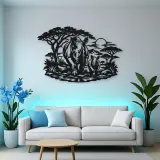 Rhino Savanna Metal Wall Art | Wildlife Silhouette Decor