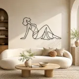 Cartel de metal personalizado de silueta lateral reclinada | Decoración mural de figura femenina