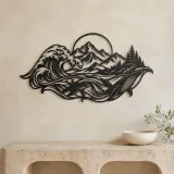 Ocean Mountain Fusion Metal Wall Art | Coastal and Nautical Wall Decor - lifestyle view 3