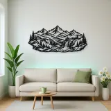 Canyon Mountain Flow Metal Wall Art | Nature Silhouette Decor