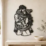 Winter Scarf Couple Metal Wall Art | Romantic Couple Decor - lifestyle view 3
