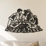 Picnic Familiar Cartel de Metal | Decoración Silueta Familiar
