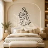 Seated Gown Elegance Metal Wall Art | Fashion Figure Wall Decor - lifestyle view 2